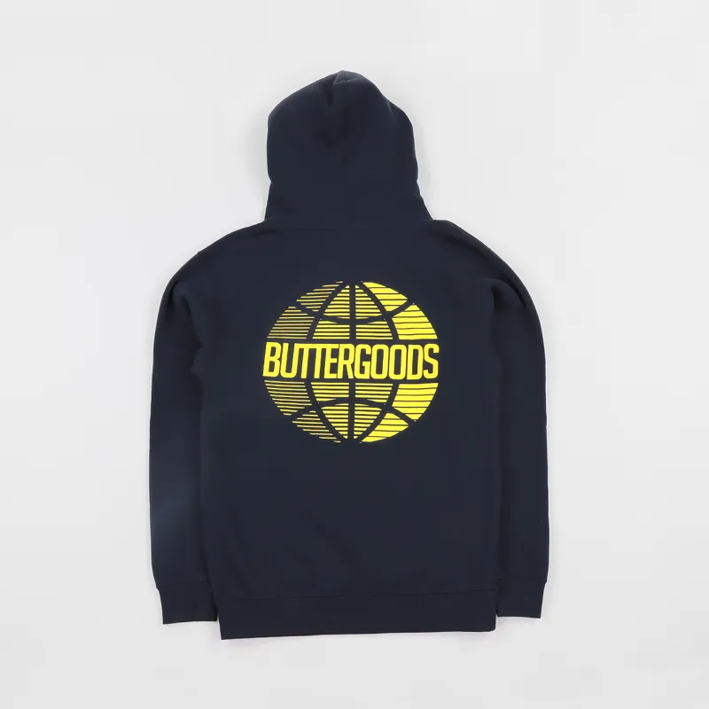 Butter Goods Lateral Worldwide Logo Hoodie Navy