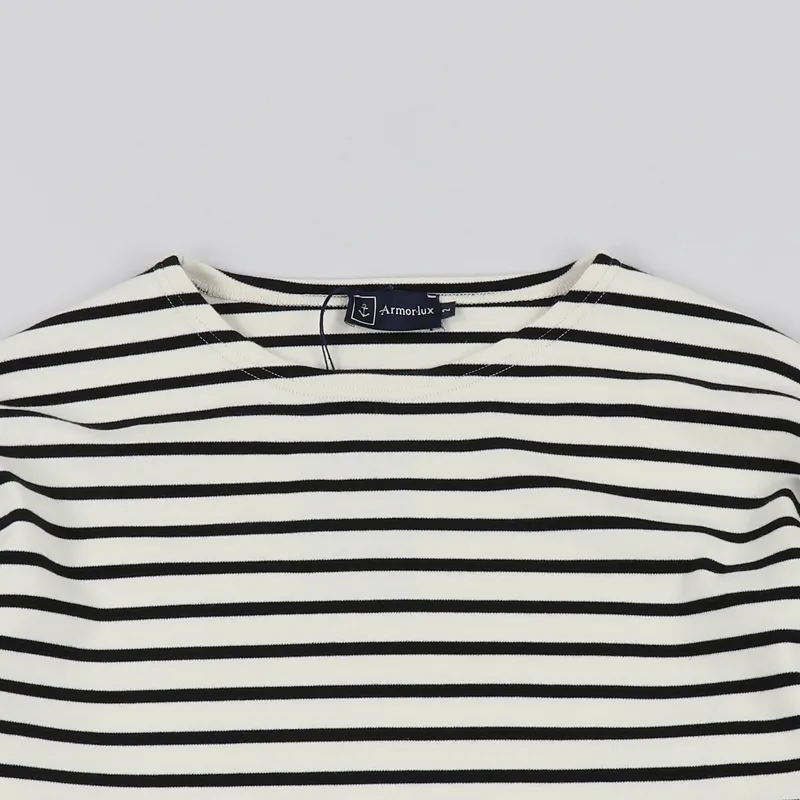 Armor Lux Loctudy Breton Stripe Long Sleeve T Shirt Natural Black-1