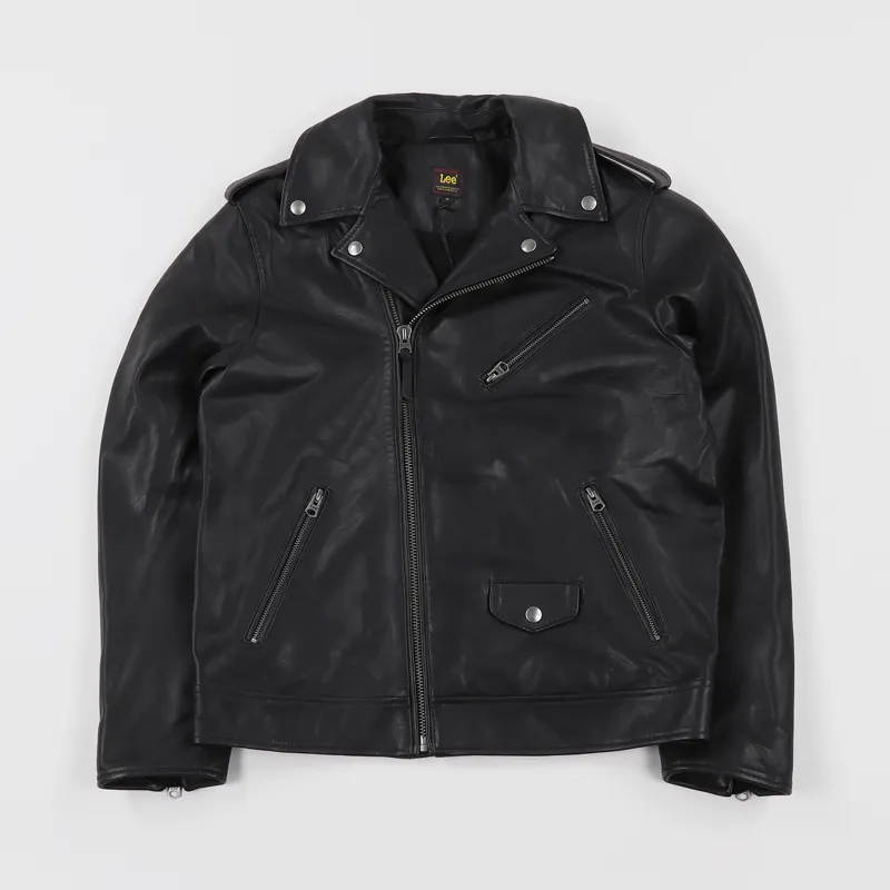 Lee x Ornamental Conifer Leather Perfecto Jacket Black-1