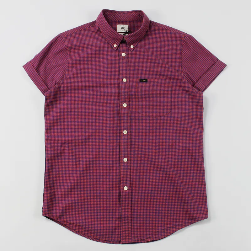 Lee Button Down Short Sleeve Shirt Vibrant Red