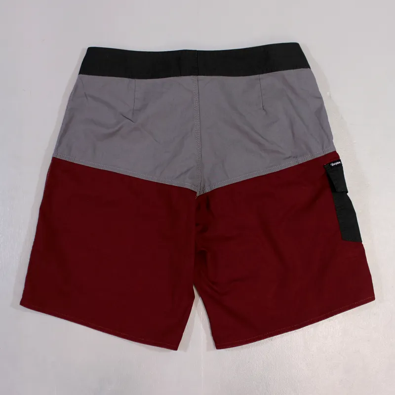 Brixton Leeward Trunks Charcoal Burgundy-1