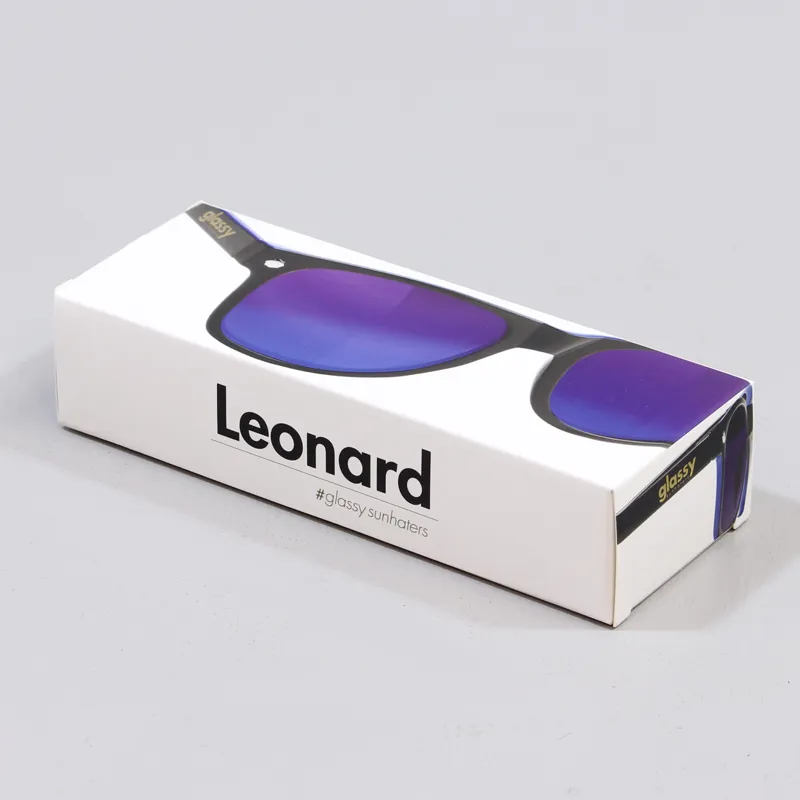 Glassy Sunhaters Leonard Sunglasses Black Blue Blue Mirror-2