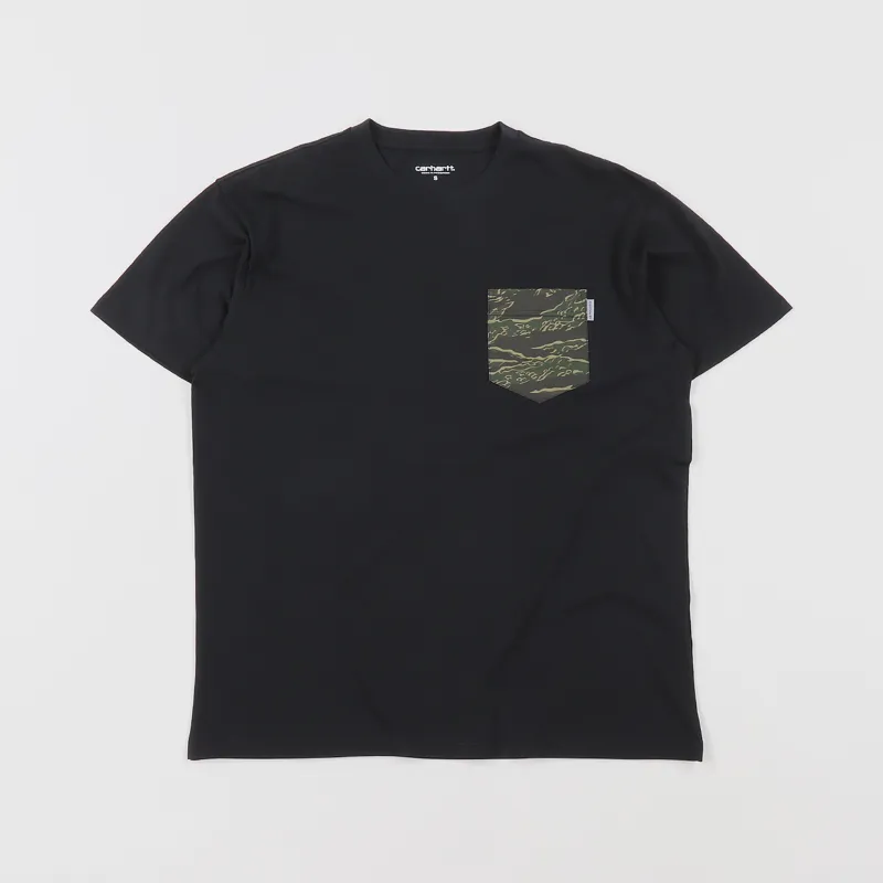 Carhartt WIP Lester Pocket T Shirt Black Camo Tiger