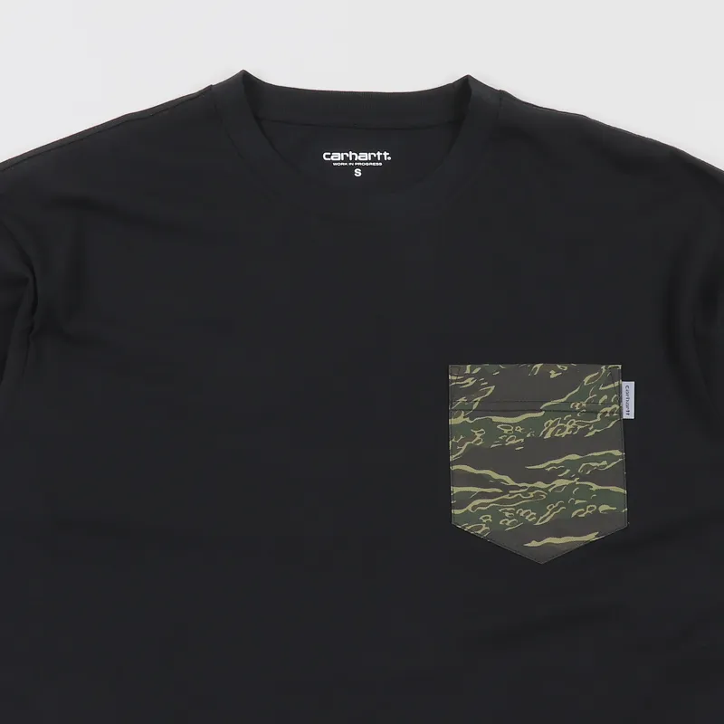 Carhartt WIP Lester Pocket T Shirt Black Camo Tiger-1