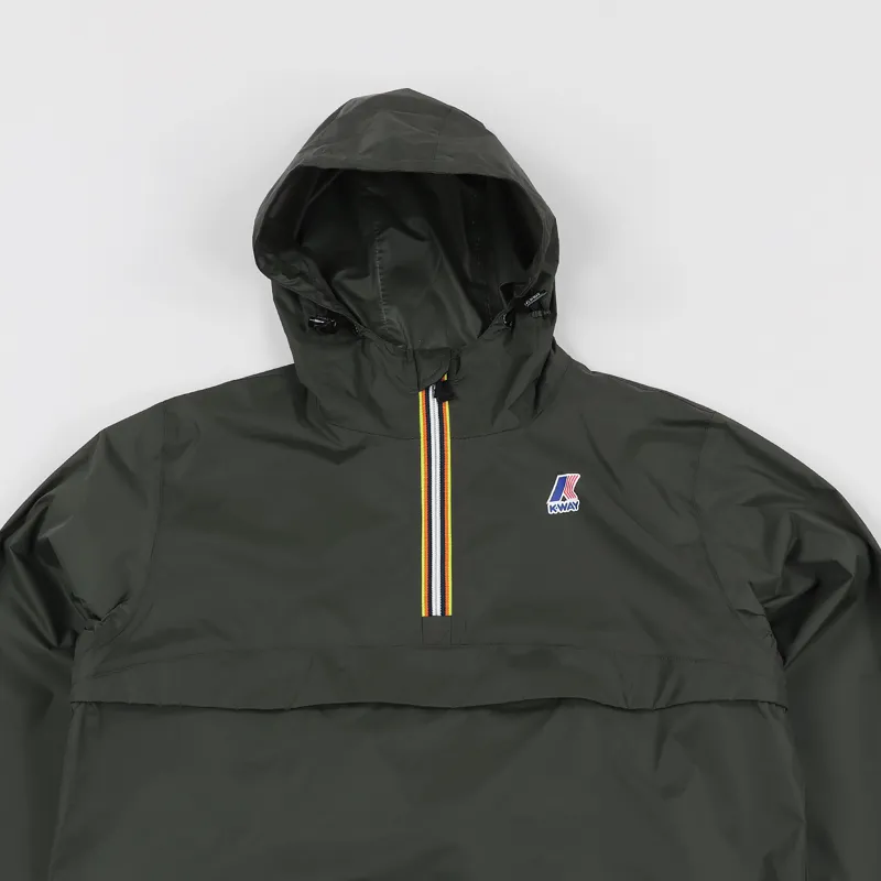 K-Way Mens Lightweight Nylon Le Vrai Packable Anorak Jacket Black