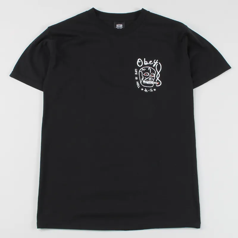 Obey Life is Hell T-Shirt Black-1