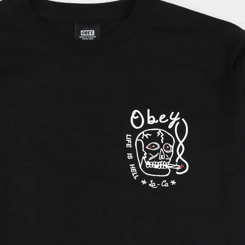 Obey Life is Hell T-Shirt Black-2
