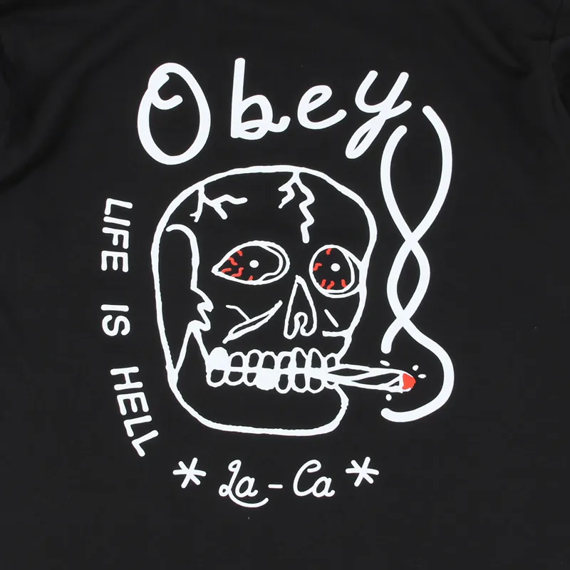 Obey Life is Hell T-Shirt Black-3