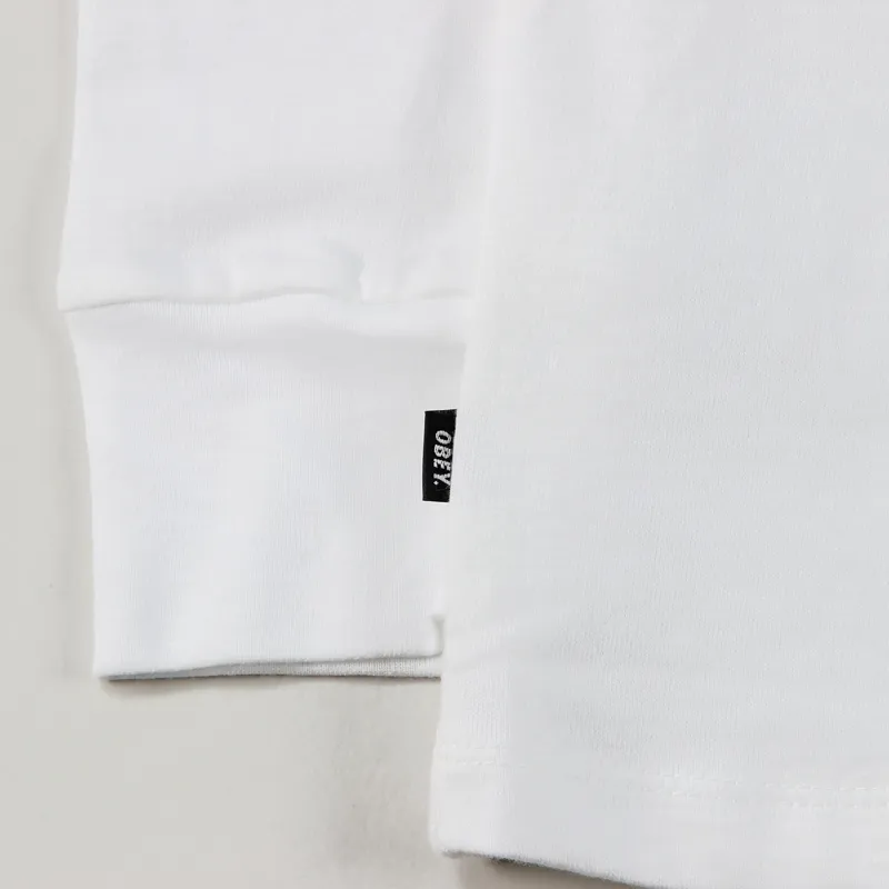Obey Linden Mock Neck Long Sleeve T Shirt White-2