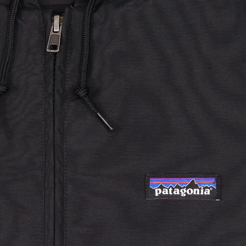 Patagonia Mens Lined Baggies Jacket Black Hooded Full Zip Coat