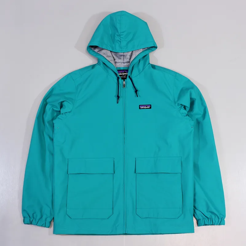 Patagonia Mens Lined Baggies Jacket Emerald Green Hooded Coat