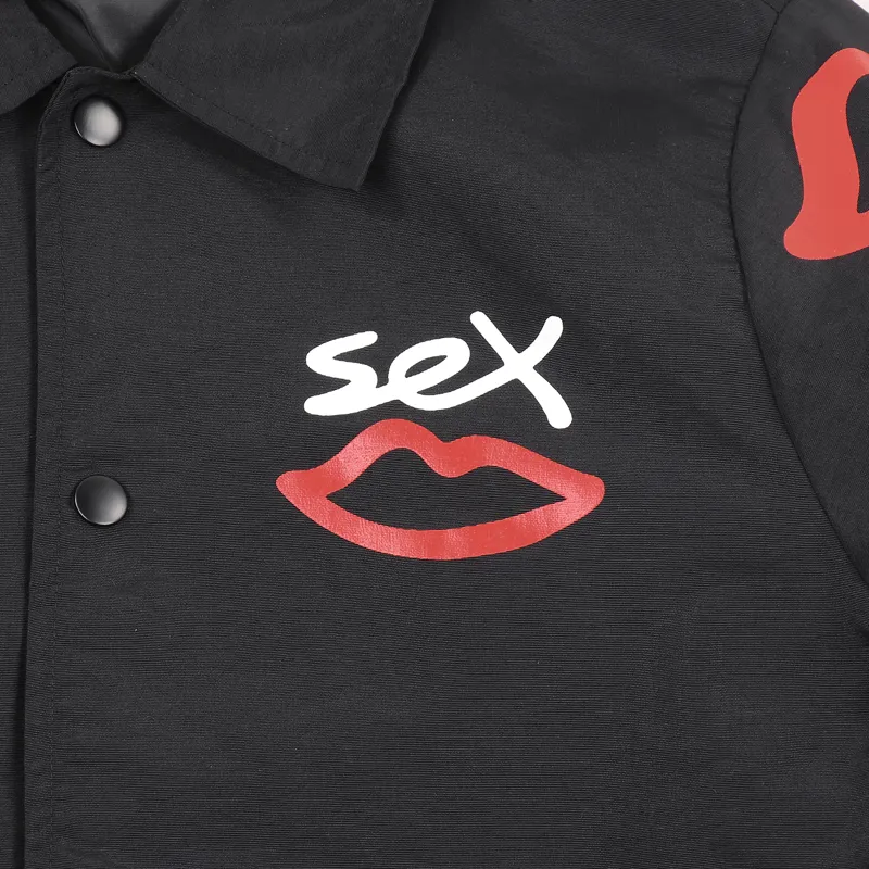 Sex Skateboards Lips Coach Jacket Black-4
