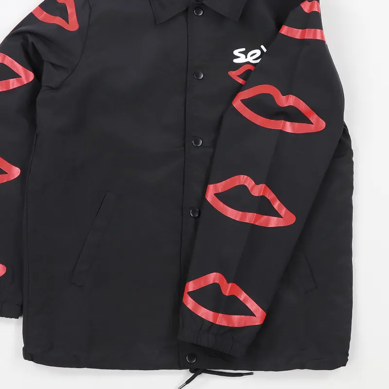 Sex Skateboards Lips Coach Jacket Black-2