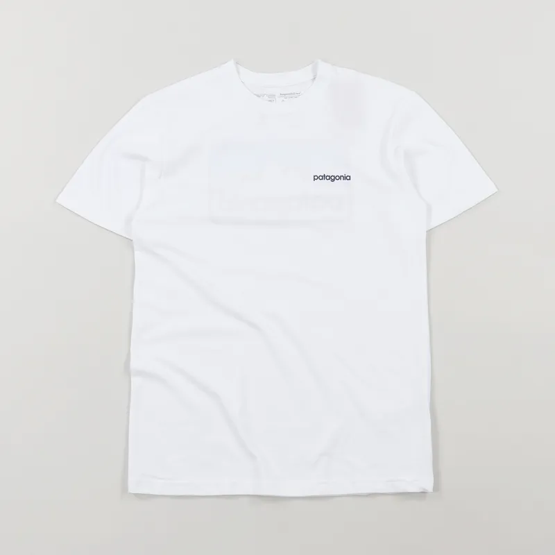 Patagonia Line Logo Badge Poly Responsibili-Tee White Dolomite Blue-1