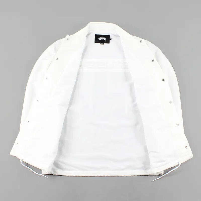 Mens Stussy Logo coach jacket white