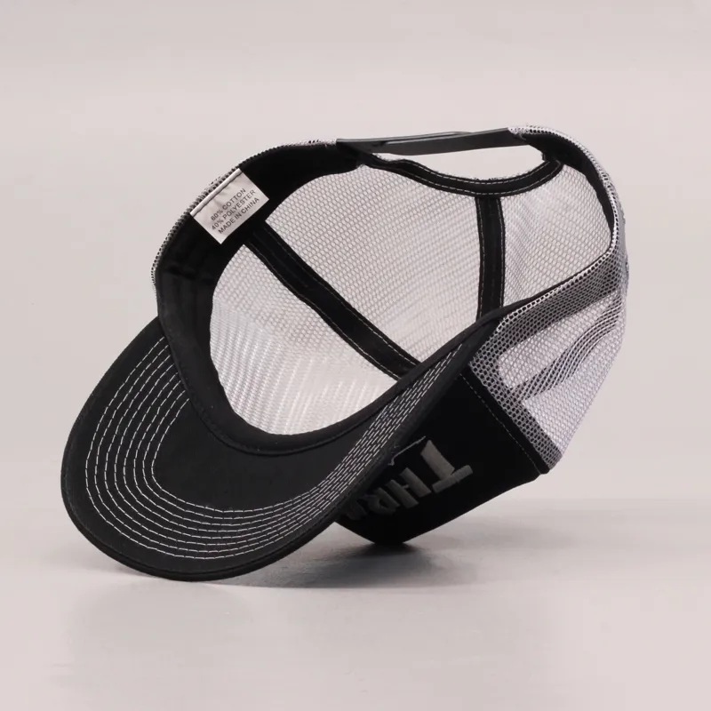 Thrasher Logo Mesh Trucker Cap Black Grey-3