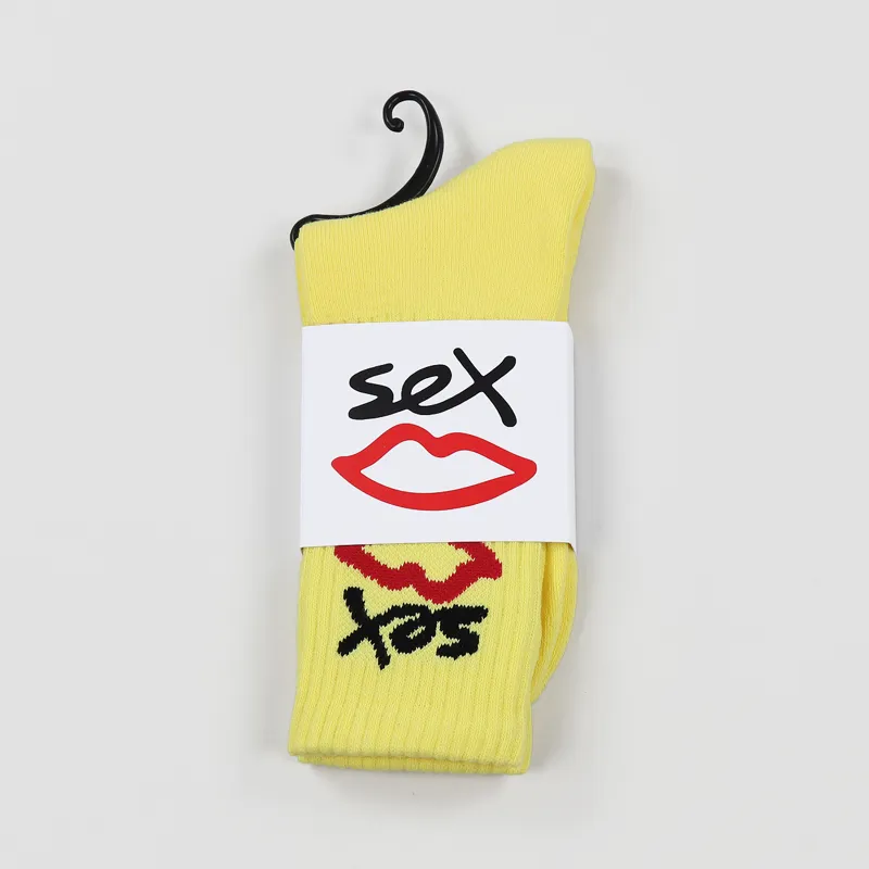 Sex Skateboards Logo Socks Yellow