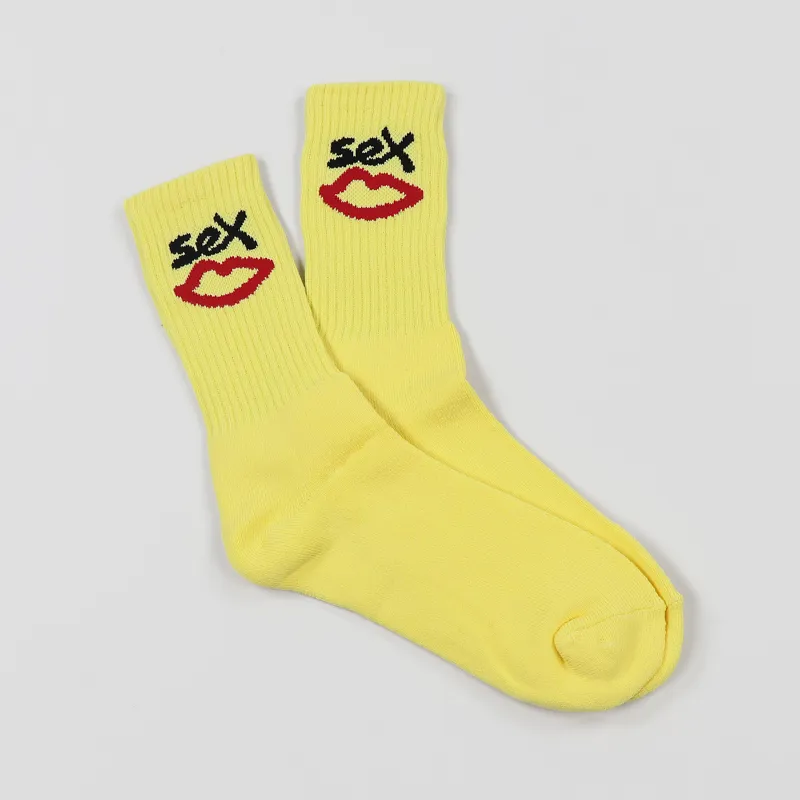 Sex Skateboards Logo Socks Yellow-1