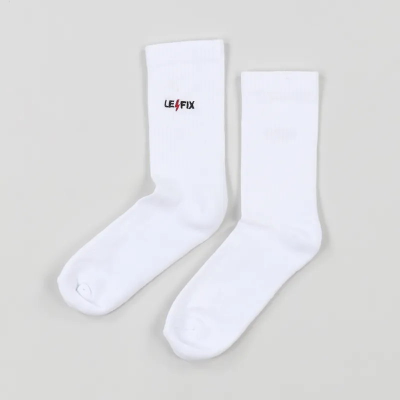 Le Fix Logo Tennis Socks White-1