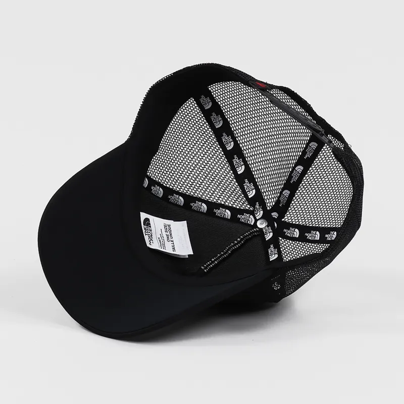 The North Face Logo Trucker Cap Black Red-2