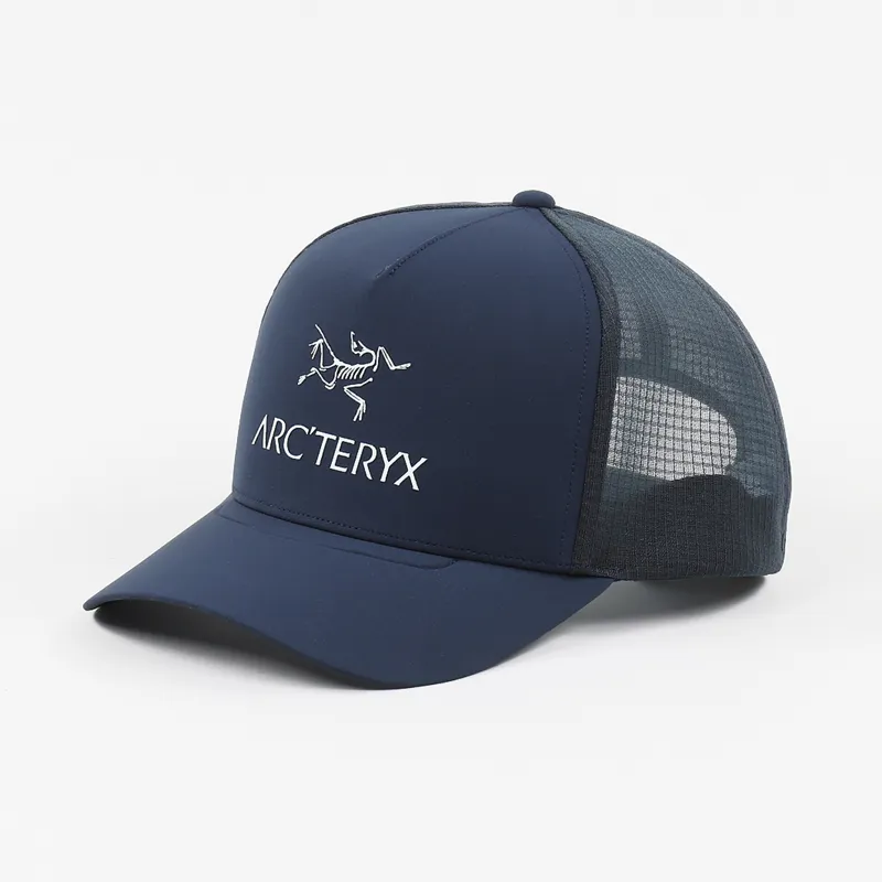 Arcteryx Mens Graphic Logo Trucker Hat Cap Dark Navy Blue