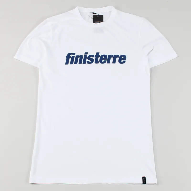 Finisterre Logo T Shirt White Indigo