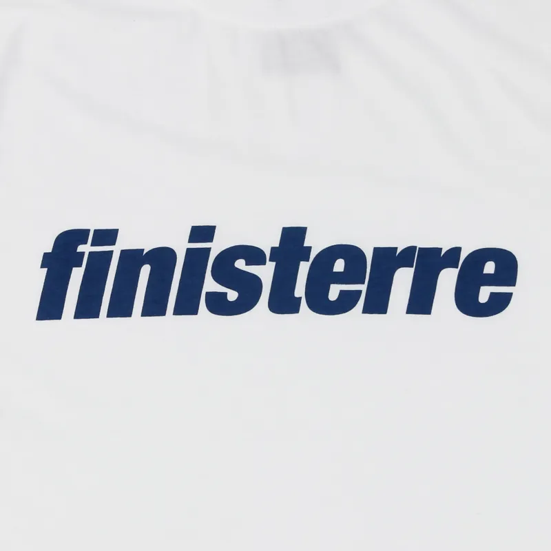 Finisterre Logo T Shirt White Indigo-1