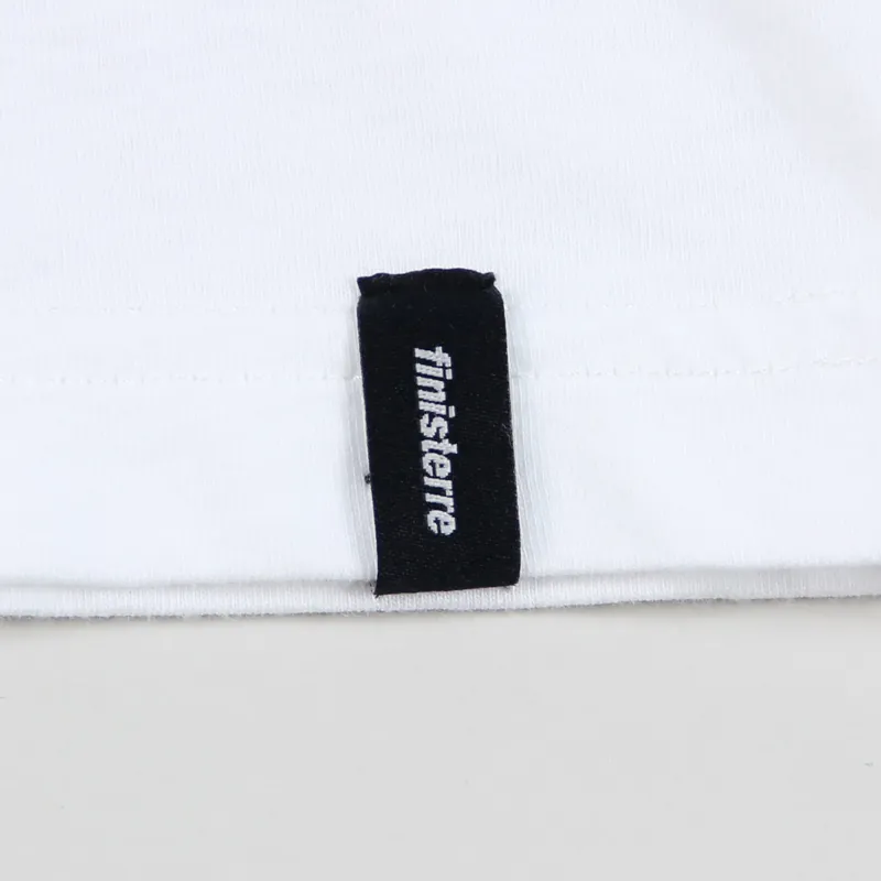 Finisterre Mens Logo Tee Short Sleeve Cotton T-Shirt White Indigo