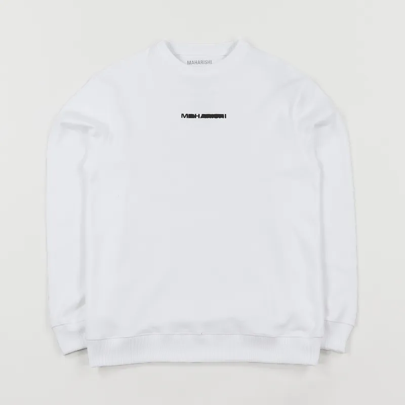 Maharishi Long Redacted Miltype Crew Sweatshirt White-1