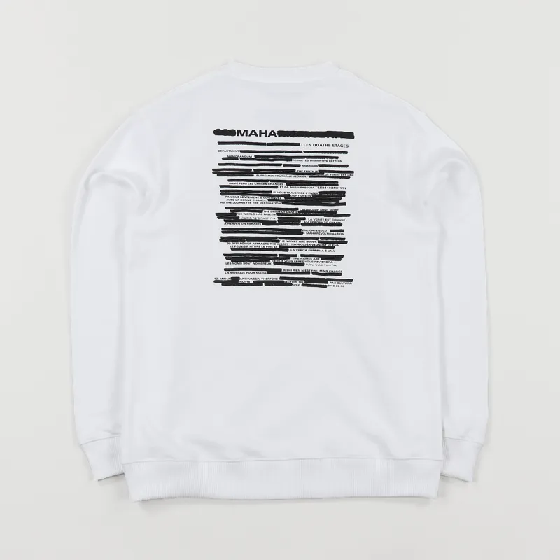 Maharishi Long Redacted Miltype Crew Sweatshirt White