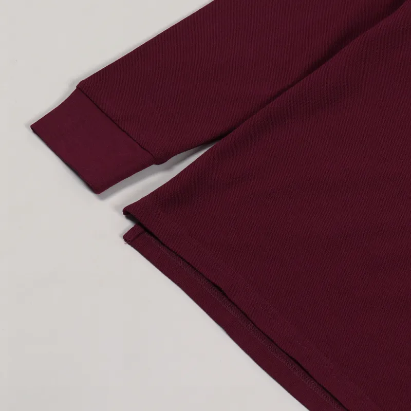 Carhartt WIP Long Sleeve Chase Pique Polo Shirt Merlot Gold-2