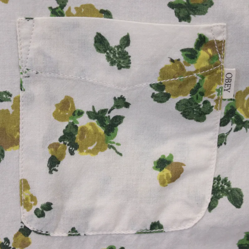 Obey Low End Short Sleeve Shirt - Oat and Floral-2