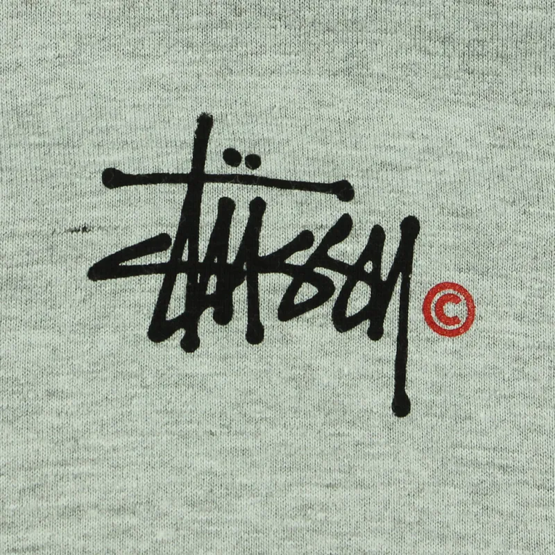 Stussy Basic Logo Long Sleeve T Shirt Grey Heather-1