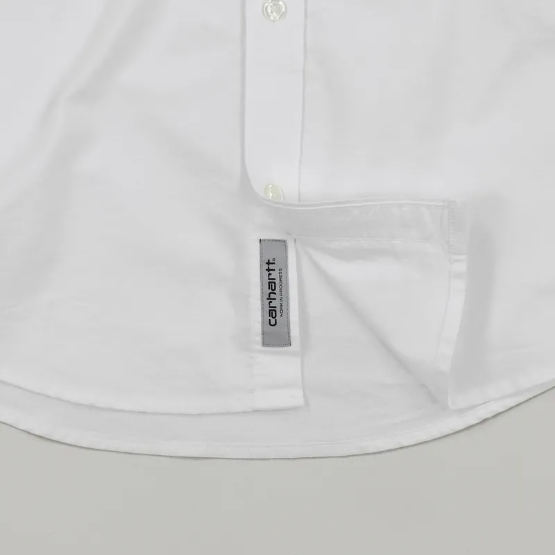 Carhartt WIP Long Sleeve Button Down Pocket Shirt White-3