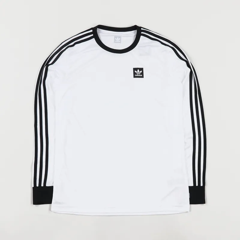 Adidas Skateboarding Long Sleeve Club Jersey T Shirt White Black