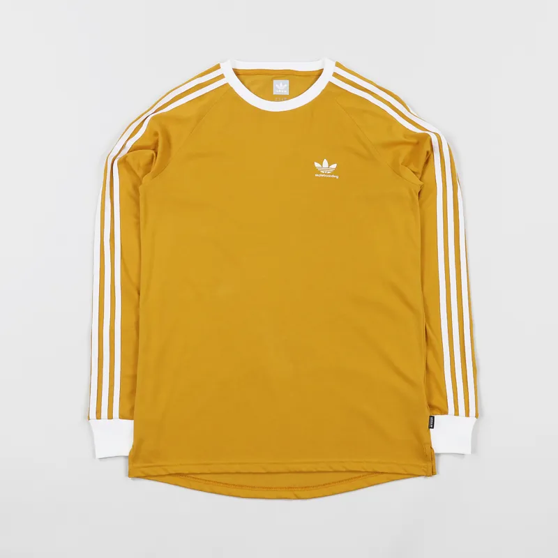 Adidas Skateboarding Mens Skate Clima 2.0 Long Sleeve Tee Yellow