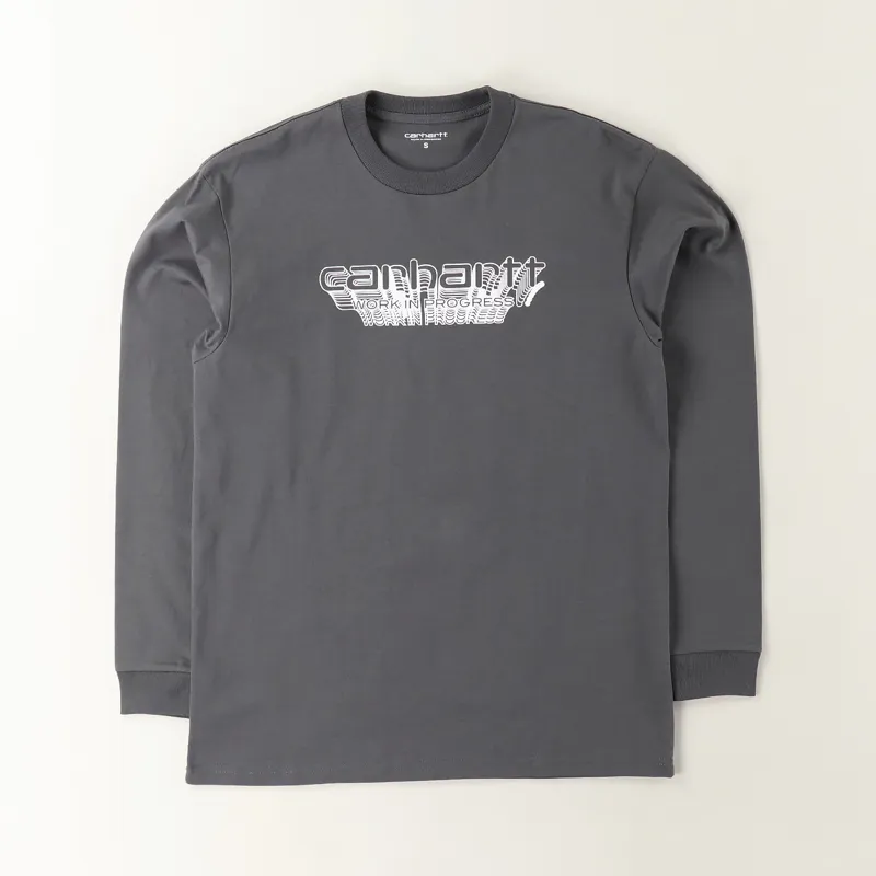 Carhartt WIP Long Sleeve Framework T Shirt Air Force Grey White-1