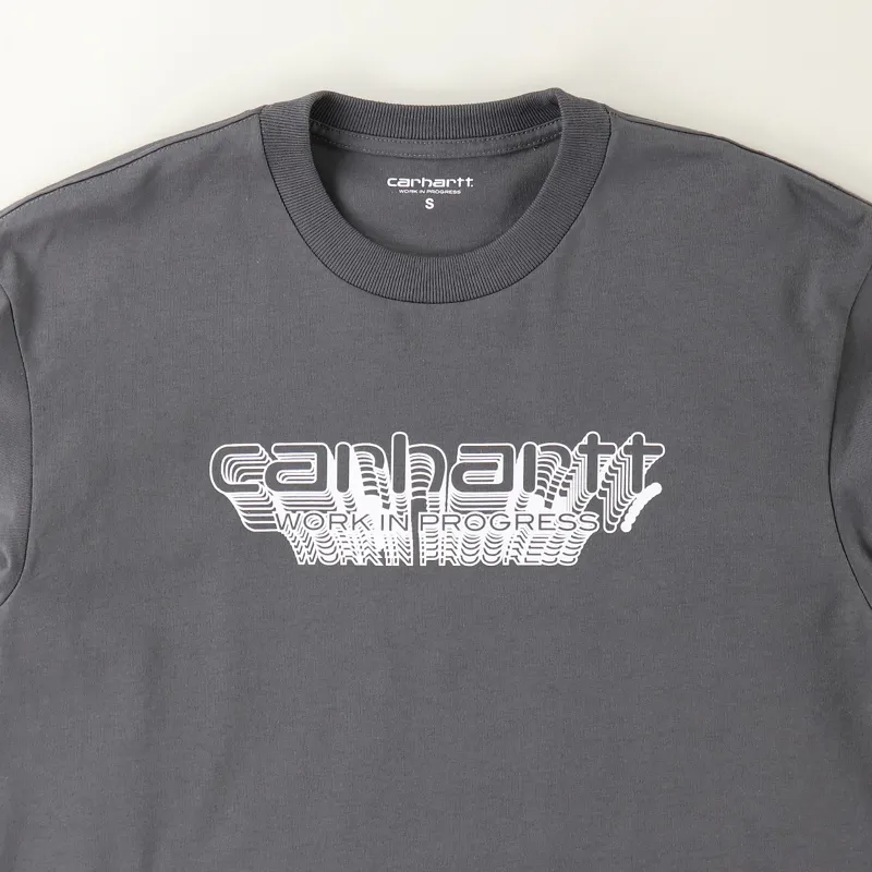 Carhartt WIP Long Sleeve Framework T Shirt Air Force Grey White-2