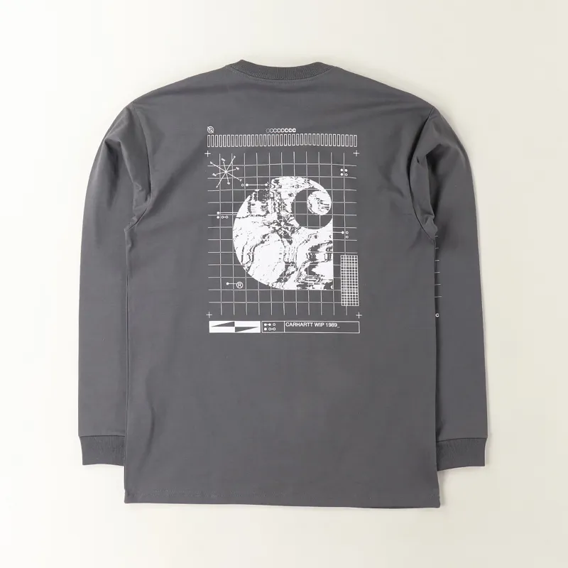 Carhartt WIP Long Sleeve Framework T Shirt Air Force Grey White