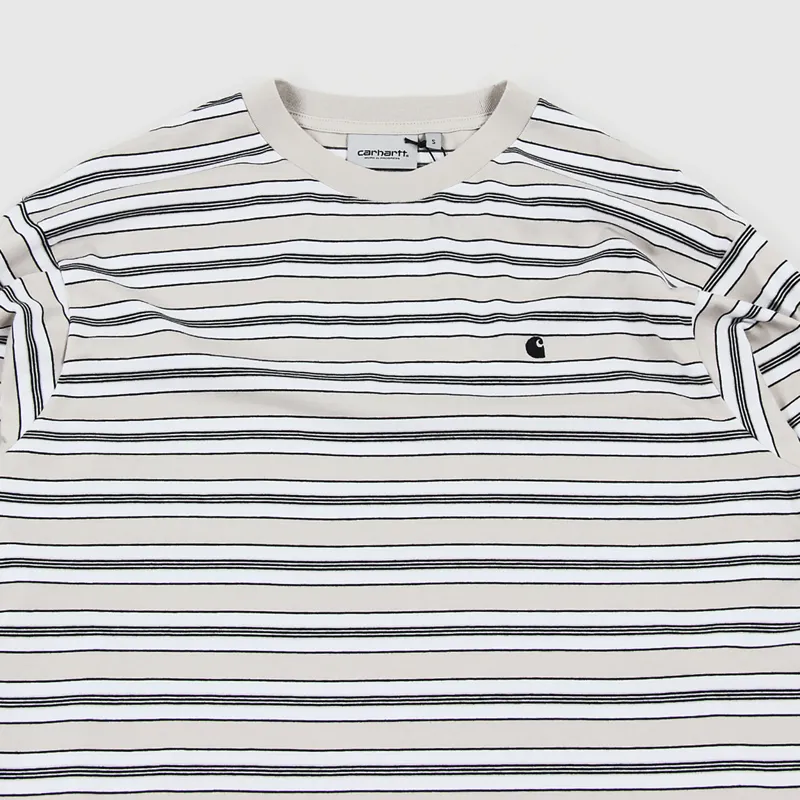 Carhartt WIP Long Sleeve Huron T Shirt Stripe Boulder Black-1