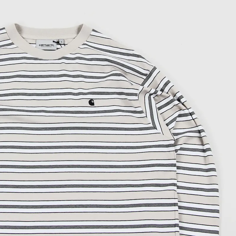 Carhartt WIP Long Sleeve Huron T Shirt Stripe Boulder Black-2