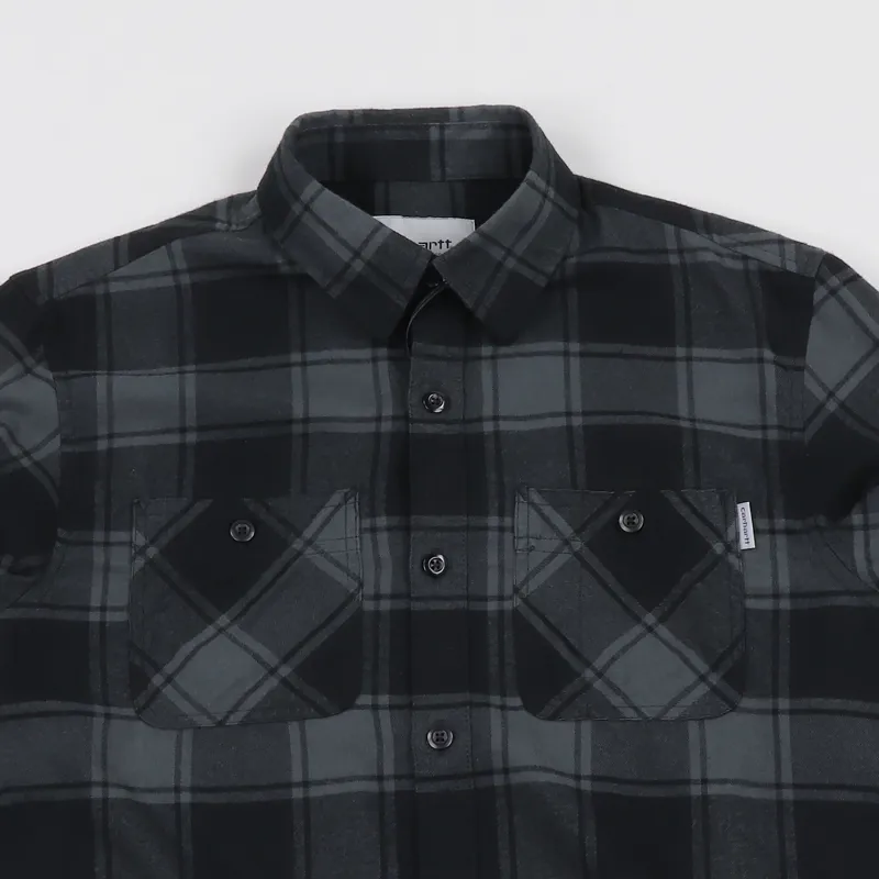 Carhartt WIP Josh Long Sleeve Shirt Checked Blacksmith-1