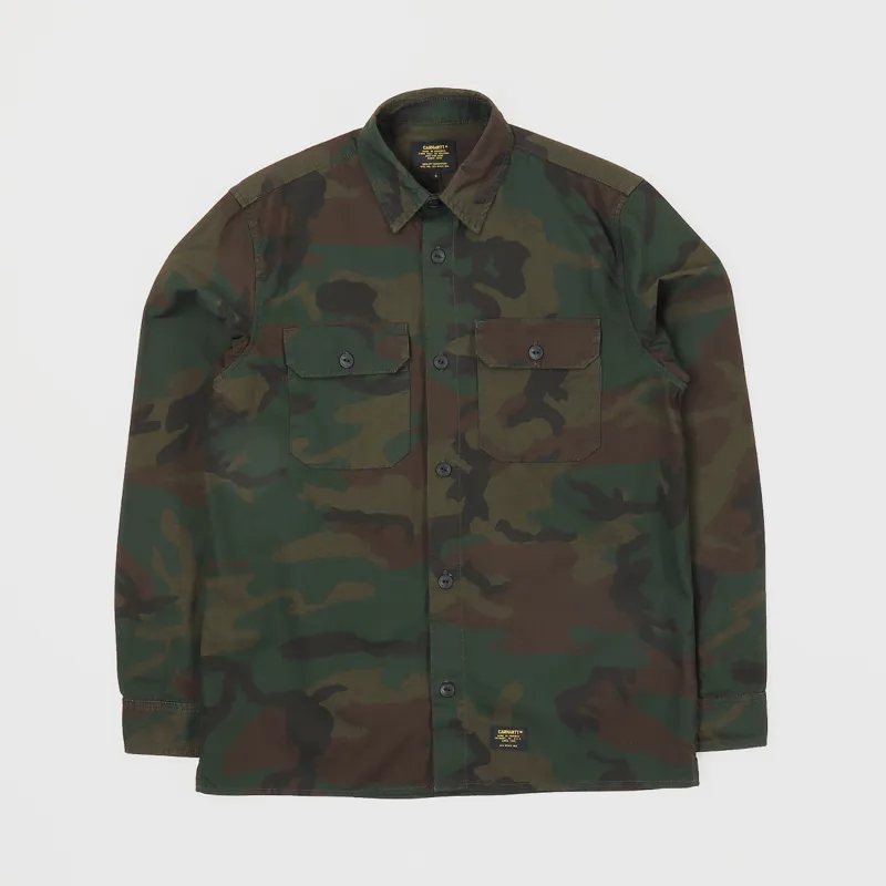 Carhartt WIP Long Sleeve Mission Shirt Camo Evergreen