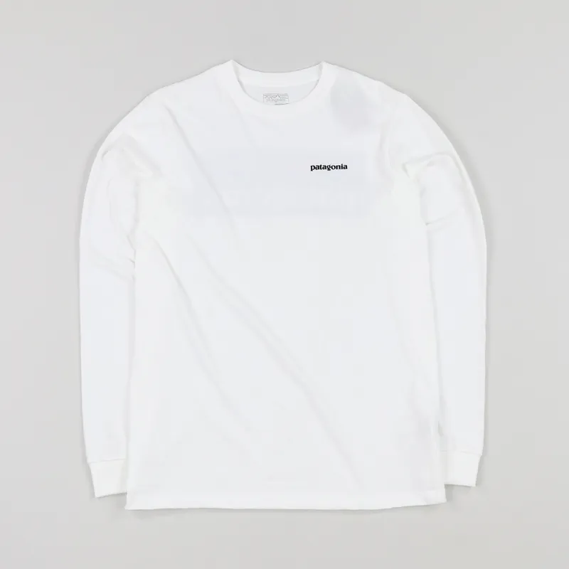Patagonia Long Sleeve P-6 Logo T-Shirt White-1
