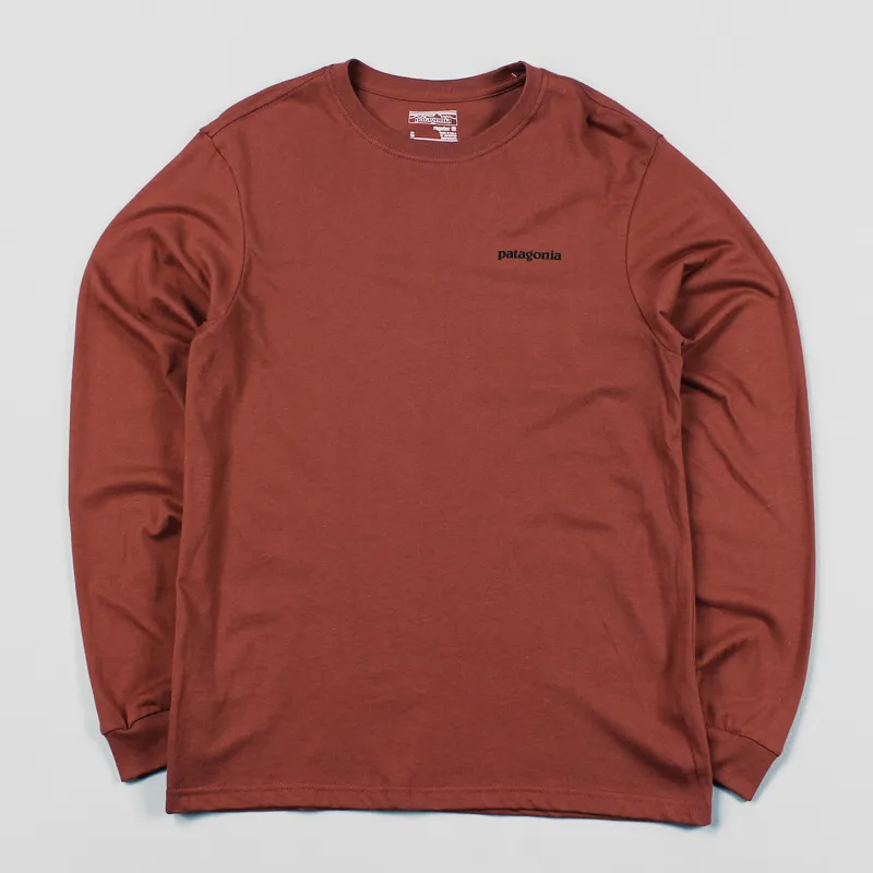 Patagonia Mens P6 Long Sleeve Tee Shirt Rusted Iron Orange