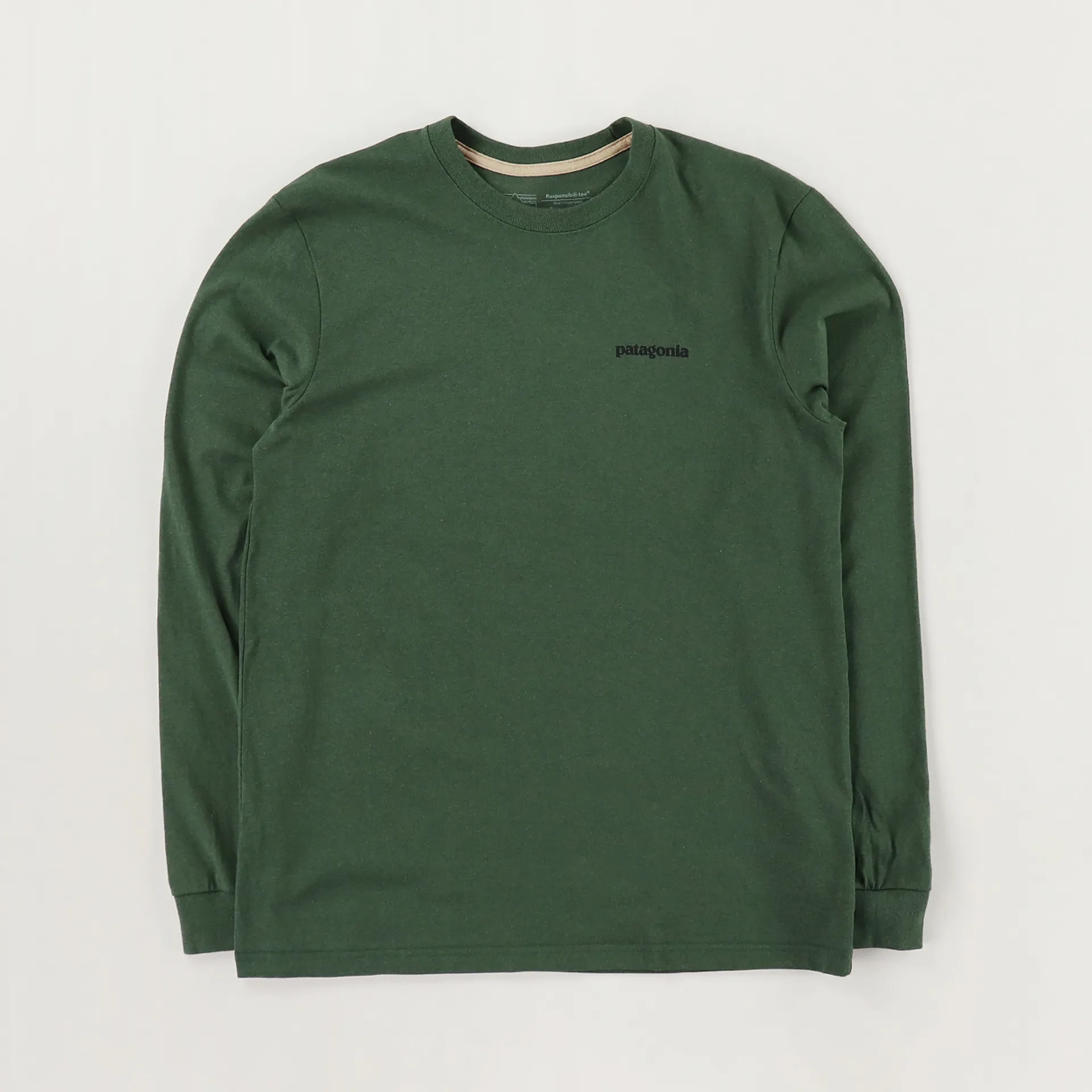 Patagonia Mens Long Sleeve P-6 Logo Responsibili-Tee Alder Green
