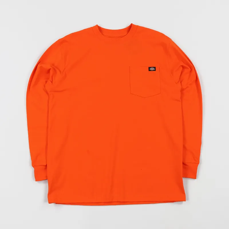 Dickies Long Sleeve Pocket T Shirt Orange