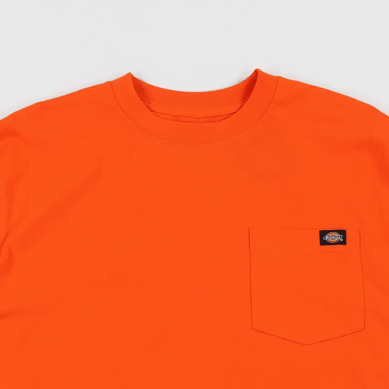 Dickies Long Sleeve Pocket T Shirt Orange-1
