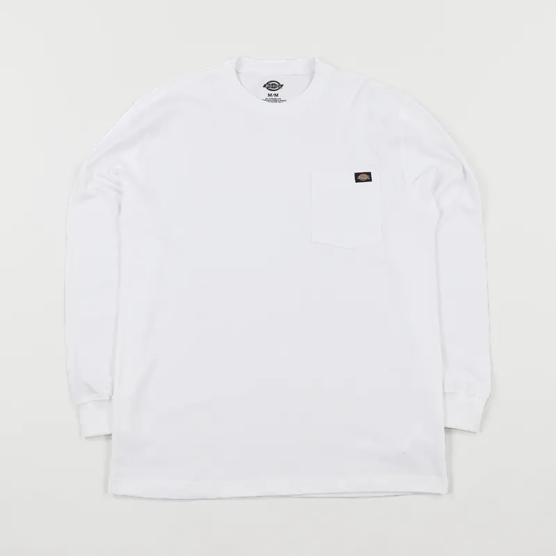 Dickies Long Sleeve Pocket T Shirt White