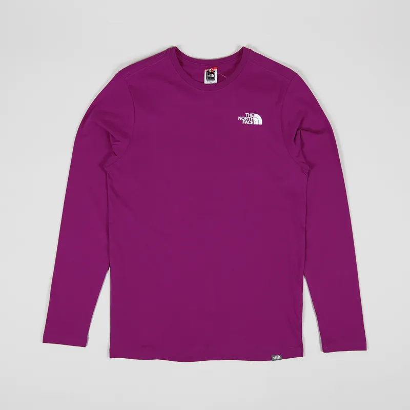 The North Face Long Sleeve Red Box T Shirt Purple-1